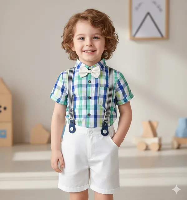 Stylish_Baby_Boy_Party_Wear_Shirt_&_Shorts_Set_With_Suspenders_&_Bow_Tie