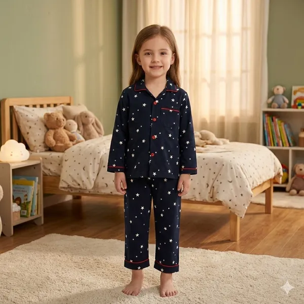 Starry_Night_Kids_Pajama_Set_�_Navy_Blue