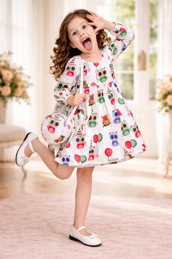 Cute_Owl_Print_Full_Sleeve_Dress_with_Sling_Bag_for_Girls