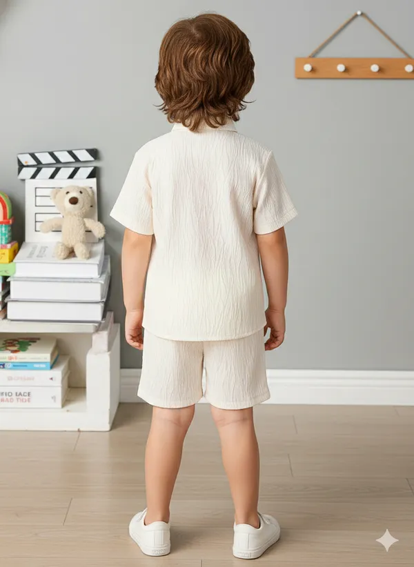 Boys_Cream_Cotton_Shirt_&_Shorts_Set