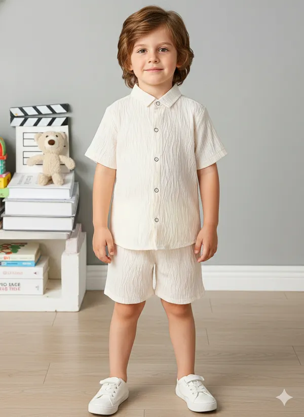 Boys_Cream_Cotton_Shirt_&_Shorts_Set