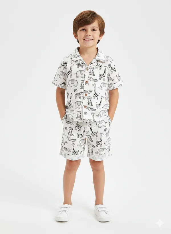 Boys_Cute_Animal_Print_Shirt_&_Shorts_Co-Ord_Set