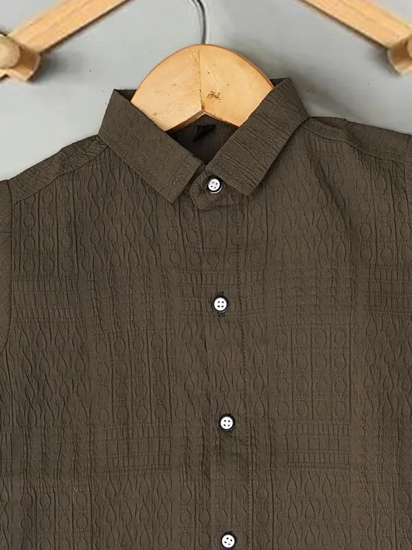 Boys_Olive_Green_Cotton_Shirt_&_Shorts_Set