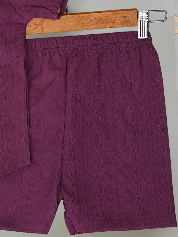 Boys_Solid_Wine_Cotton_Shirt_&_Shorts_Set