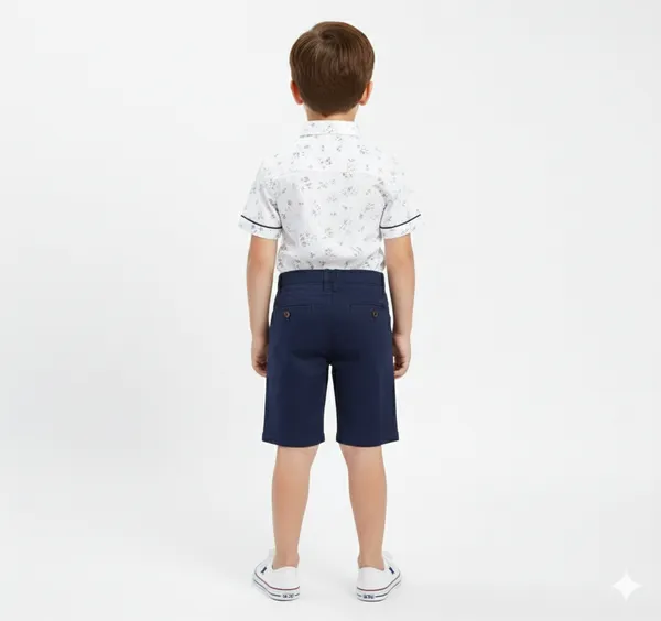 Boys�_Floral_Button-Down_Shirt_&_Navy_Shorts_Set