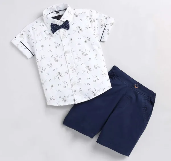 Boys�_Floral_Button-Down_Shirt_&_Navy_Shorts_Set