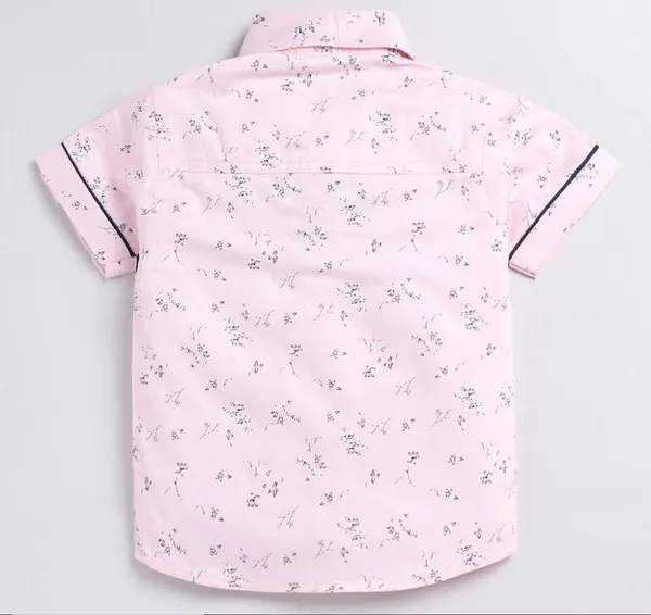 Boys�_Pink_Printed_Short-Sleeve_Shirt_with_Bow_Tie_&_Navy_Shorts_Set