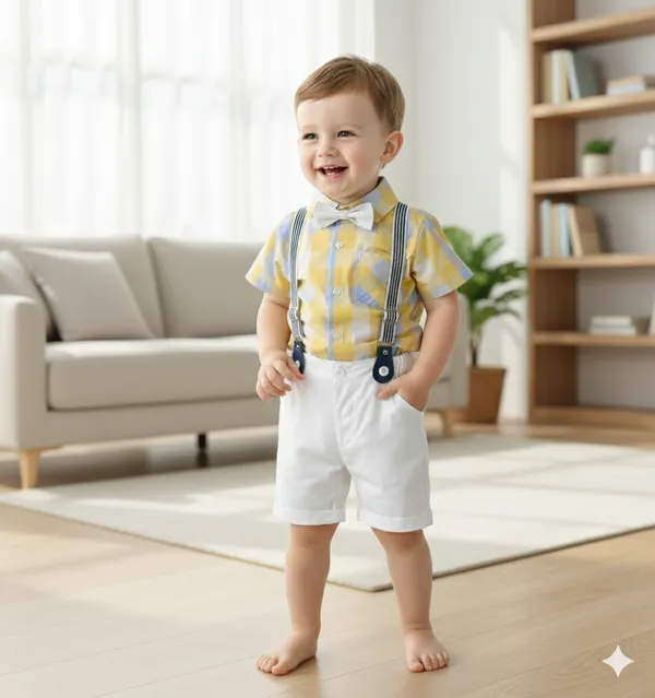 Stylish_Baby_Boy_Party_Wear_Shirt_&_Shorts_Set_With_Suspenders_&_Bow_Tie