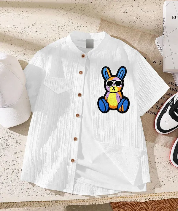 Froquiliz_Boys_Bunny_Patch_White_Shirt