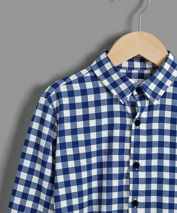 Froquiliz_Boys_Classic_Blue_Checkered_Full_Sleeve_Shirt
