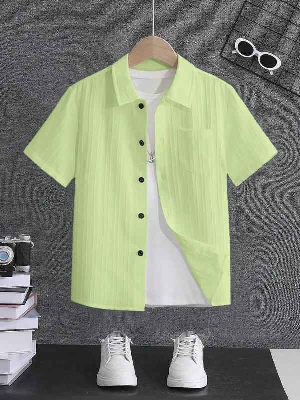Froquiliz_Boys_Classic_Light_Green_Half_Sleeve_Shirt