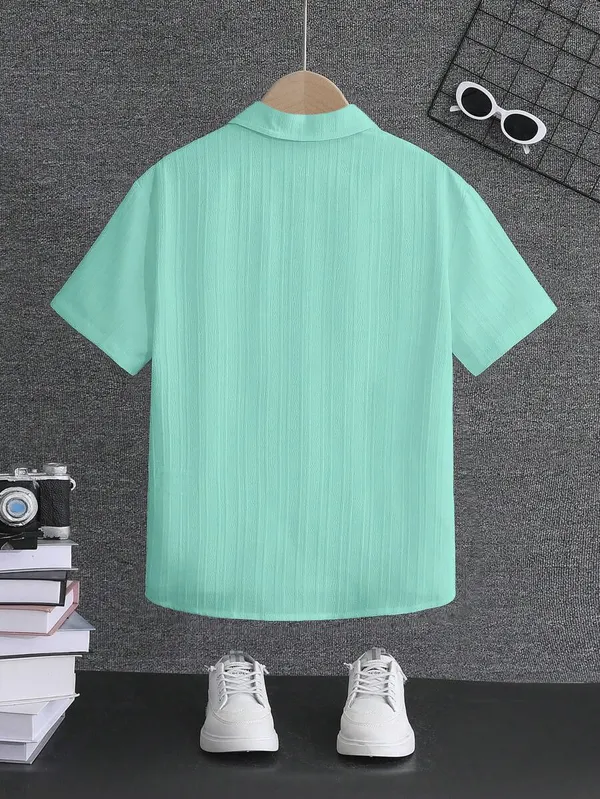Froquiliz_Boys_Classic_Mint_Green_Half_Sleeve_Shirt