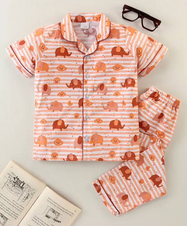 Froquiliz_Boys_Cute_Elephant_Print_Nightwear_Set