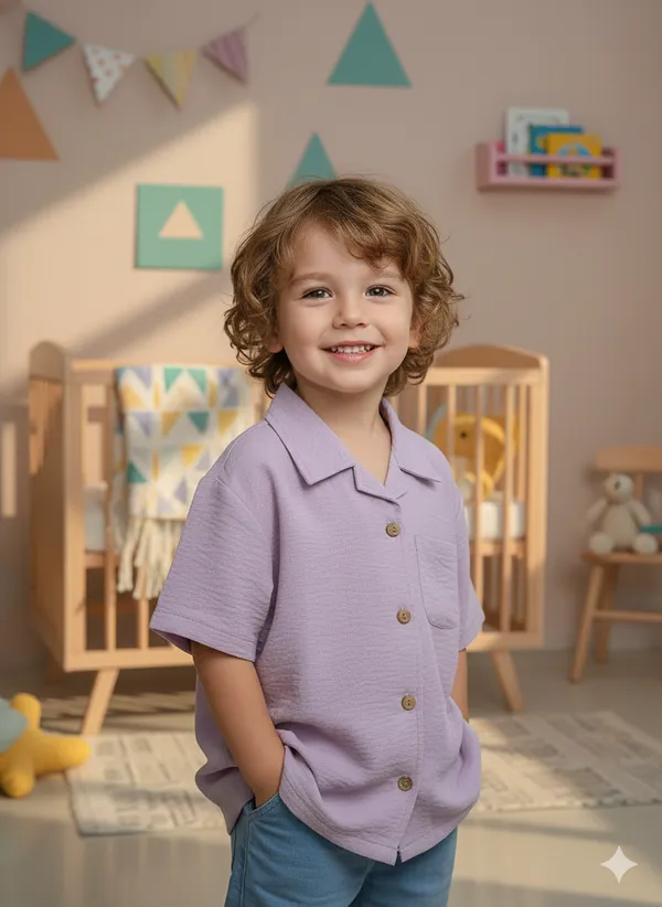 Froquiliz_Boys_Lavender_Half_Sleeve_Shirt