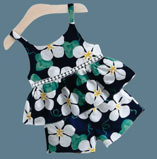 Girls_Floral_Printed_Top_&_Shorts_Set