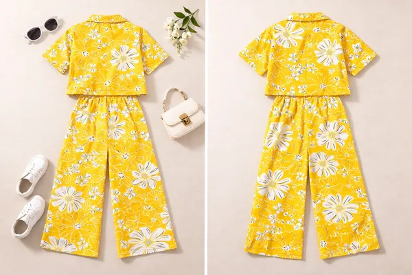 Girls_Yellow_Floral_Printed_Shirt_&_Wide_Leg_Pants_Co-Ord_Set