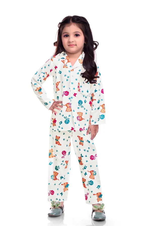 Kids_Girls_Cotton_Night_Suit_?_Cute_Cat_Print_Full_Sleeves_Pajama_Set_(White)