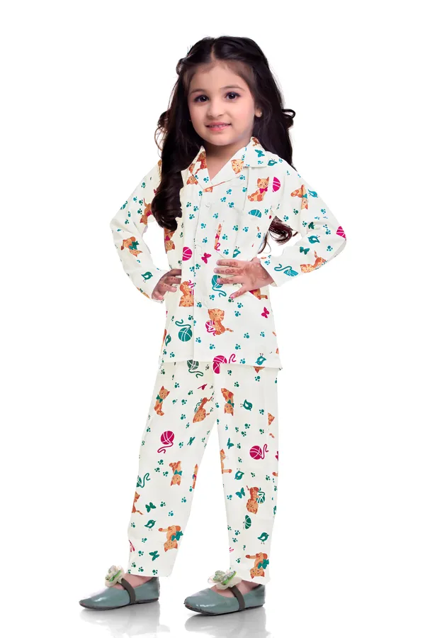 Kids_Girls_Cotton_Night_Suit_?_Cute_Cat_Print_Full_Sleeves_Pajama_Set_(White)
