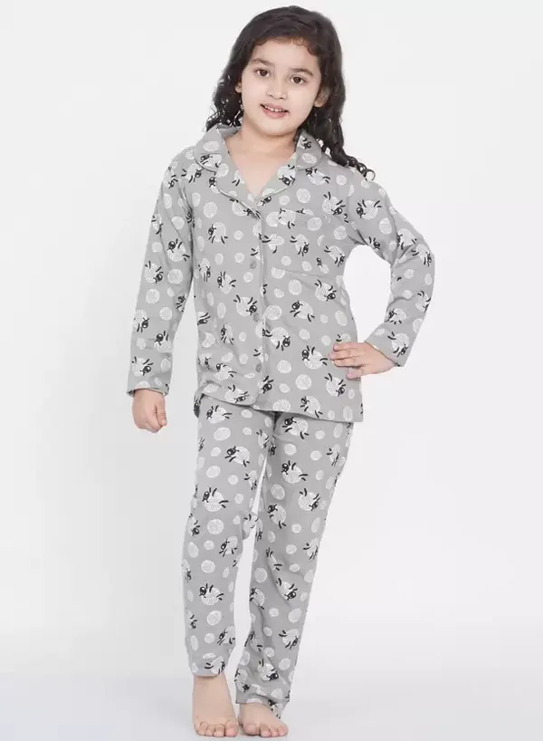 Kids_Girls_Cotton_Night_Suit_?_Grey_Polka_&_Bunny_Print_Full_Sleeves_Pajama_Set