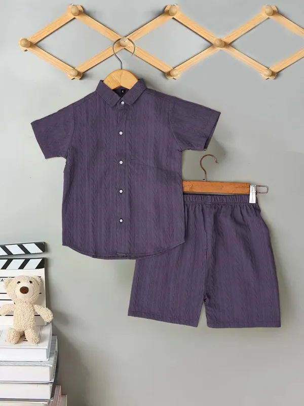 Kids_Solid_Purple_Shirt_&_Shorts_Co-Ord_Set