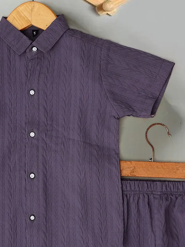 Kids_Solid_Purple_Shirt_&_Shorts_Co-Ord_Set