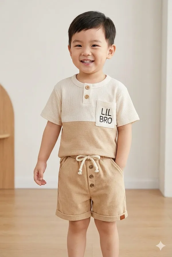 Little_Champ_Beige_Breeze_Cotton_Dress_Set