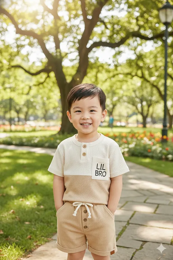 Little_Champ_Beige_Breeze_Cotton_Dress_Set