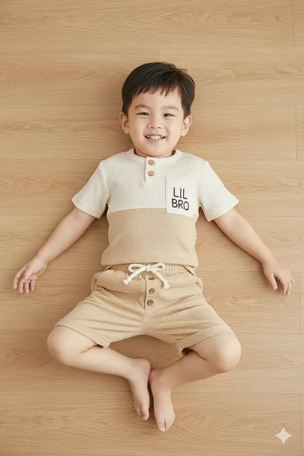 Little_Champ_Beige_Breeze_Cotton_Dress_Set