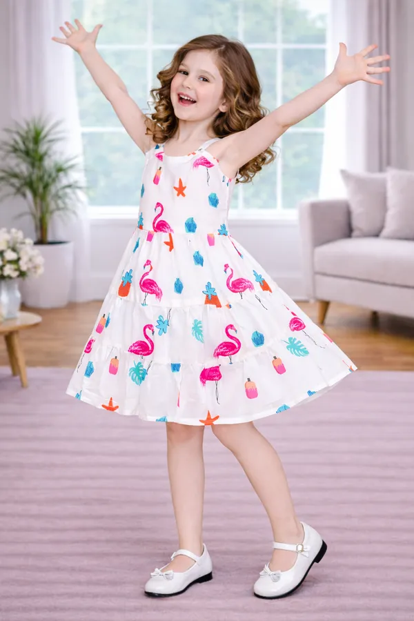 Tropical_Flamingo_Print_Layered_Flare_Dress_for_Girls