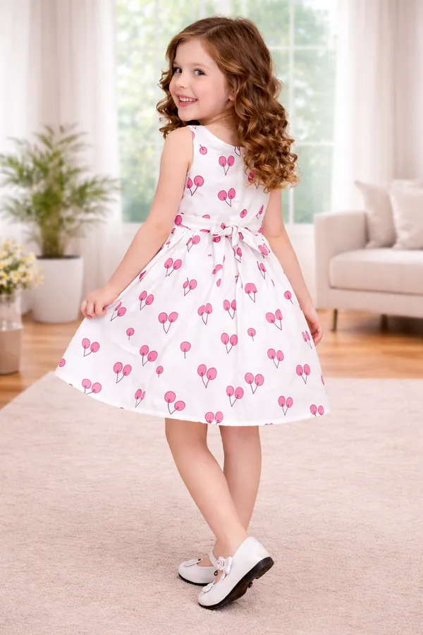 Cute_Cherry_Bow_Flare_Dress_for_Girls