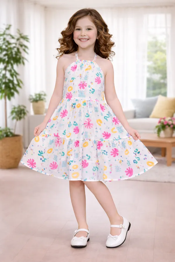 Pastel_Floral_Print_Halter_Neck_Layered_Dress_for_Girls