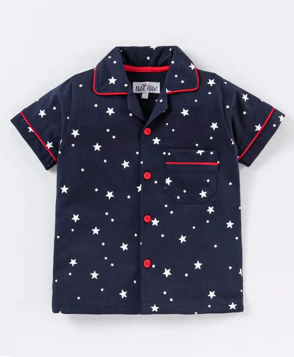 Starry_Night_Kids_Pajama_Set_�_Navy_Blue