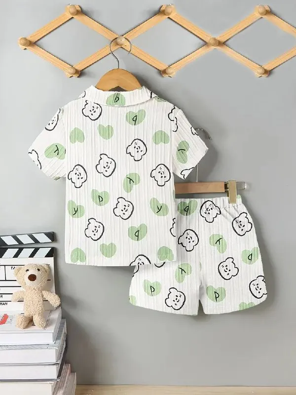 Unisex_Cotton_Co-ord_Set_with_Bear_&_Heart_Print_|_Summer_Half_Sleeve_Shirt_and_Shorts_Set_|Kids_Casual_Shirt_&_Shorts_|_Cotton_Half_Sleeve_Shirt_&_Shorts_|_Baby_Boy_Girl_Co-ord_Set