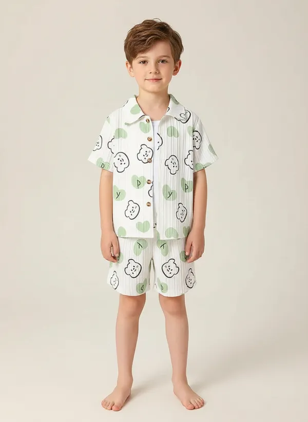 Unisex_Cotton_Co-ord_Set_with_Bear_&_Heart_Print_|_Summer_Half_Sleeve_Shirt_and_Shorts_Set_|Kids_Casual_Shirt_&_Shorts_|_Cotton_Half_Sleeve_Shirt_&_Shorts_|_Baby_Boy_Girl_Co-ord_Set