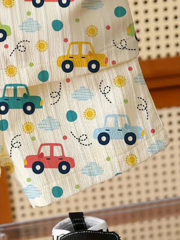 Unisex_Cotton_Co-ord_Set_with_Car_Print_|_Summer_Half_Sleeve_Shirt_and_Shorts_Set_|Kids_Casual_Shirt_&_Shorts_|_Cotton_Half_Sleeve_Shirt_&_Shorts_|_Baby_Boy_Girl_Co-ord_Set