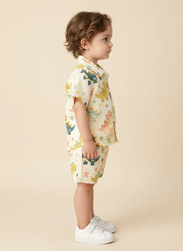 Unisex_Cotton_Co-ord_Set_with_Dinosaur_Print_Print_|_Summer_Half_Sleeve_Shirt_and_Shorts_Set_|Kids_Casual_Shirt_&_Shorts_|_Cotton_Half_Sleeve_Shirt_&_Shorts_|_Baby_Boy_Girl_Co-ord_Set