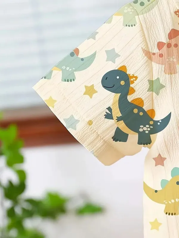 Unisex_Cotton_Co-ord_Set_with_Dinosaur_Print_Print_|_Summer_Half_Sleeve_Shirt_and_Shorts_Set_|Kids_Casual_Shirt_&_Shorts_|_Cotton_Half_Sleeve_Shirt_&_Shorts_|_Baby_Boy_Girl_Co-ord_Set