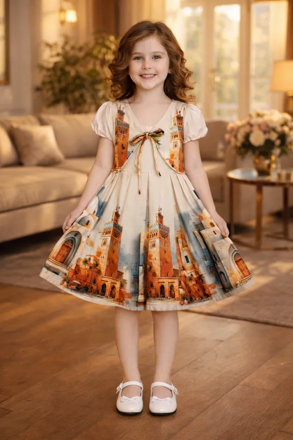 Elegant_Castle_Print_Party_Dress