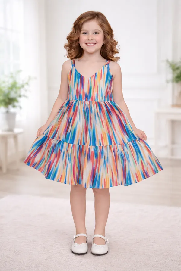 Rainbow_Splash_Print_Layered_Flare_Dress_for_Girls