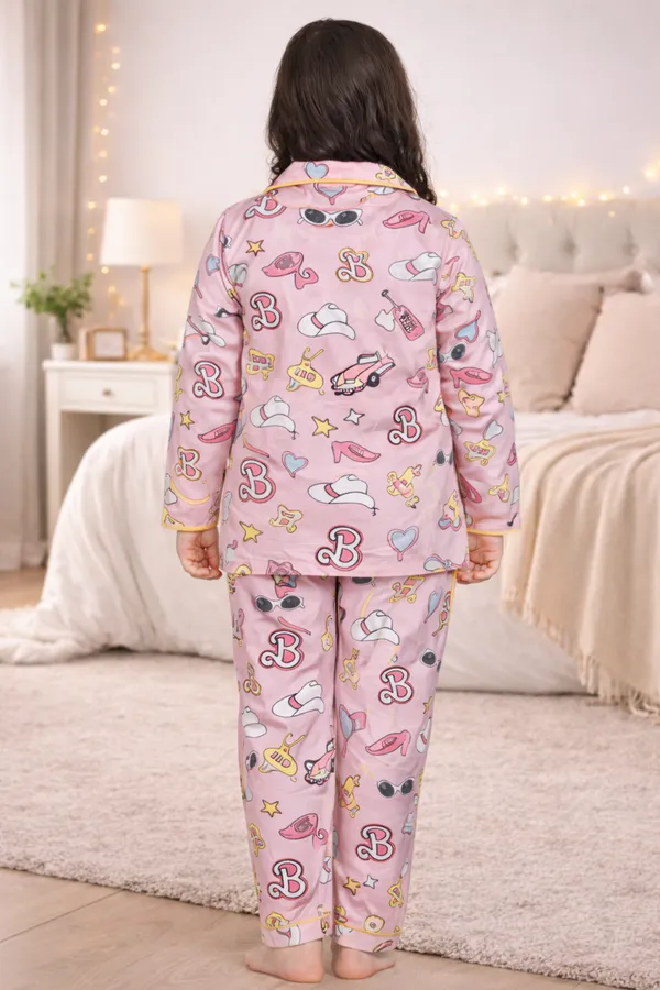 Princess_Style_Pink_Fun_Print_Nightwear_Set