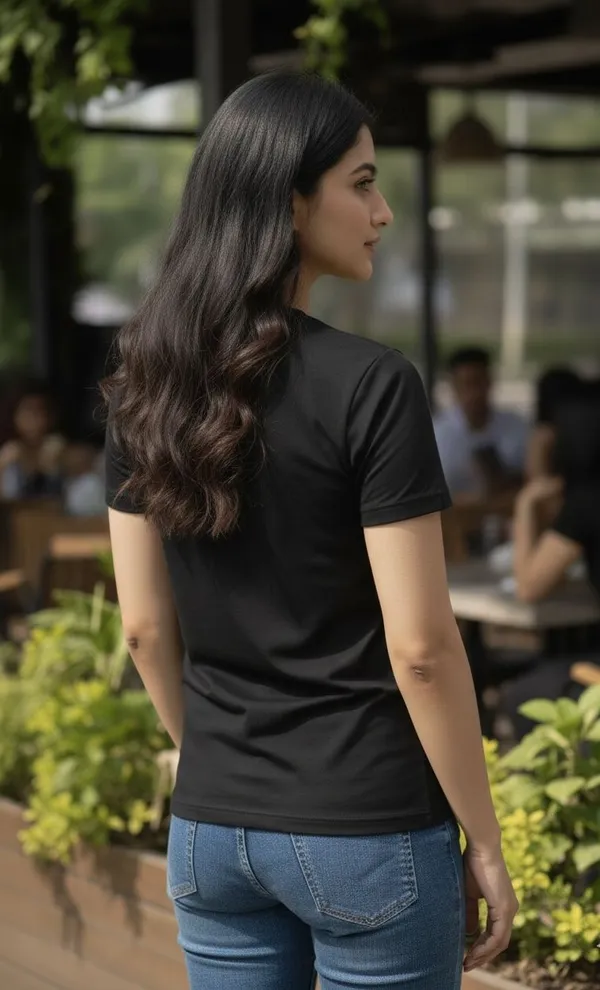 Black_Solid_Round_Neck_T-Shirt_For_Women