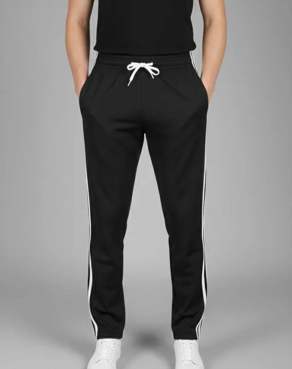 Black_Solid_Striped_Track_Pants_For_Men