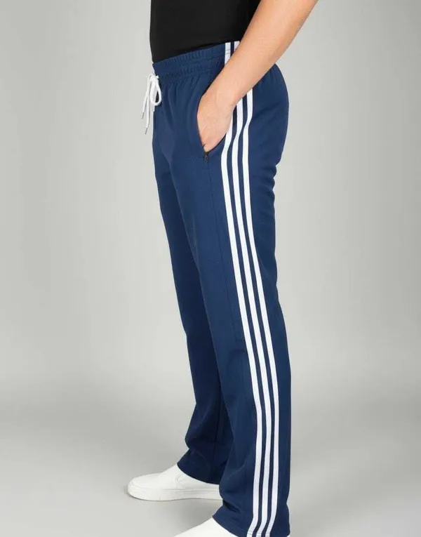 Blue_Solid_Striped_Track_Pants_For_Men