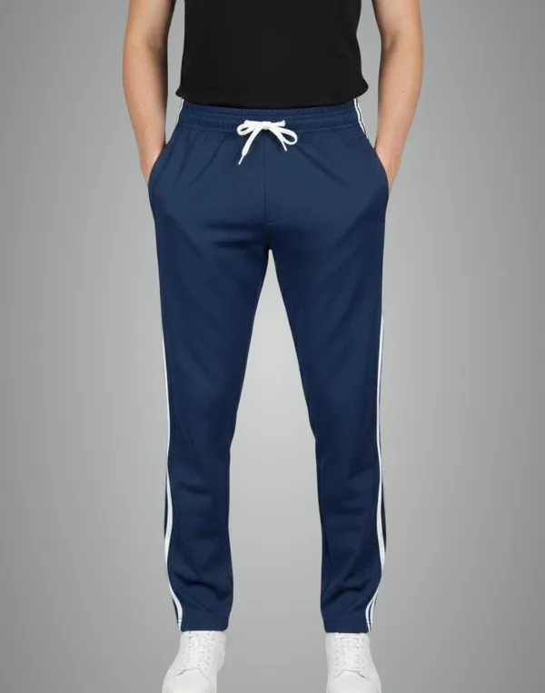 Blue_Solid_Striped_Track_Pants_For_Men
