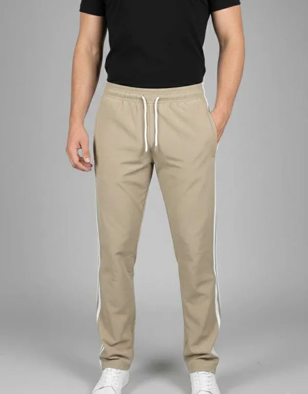 Cream_Solid_Striped_Track_Pants_For_Men