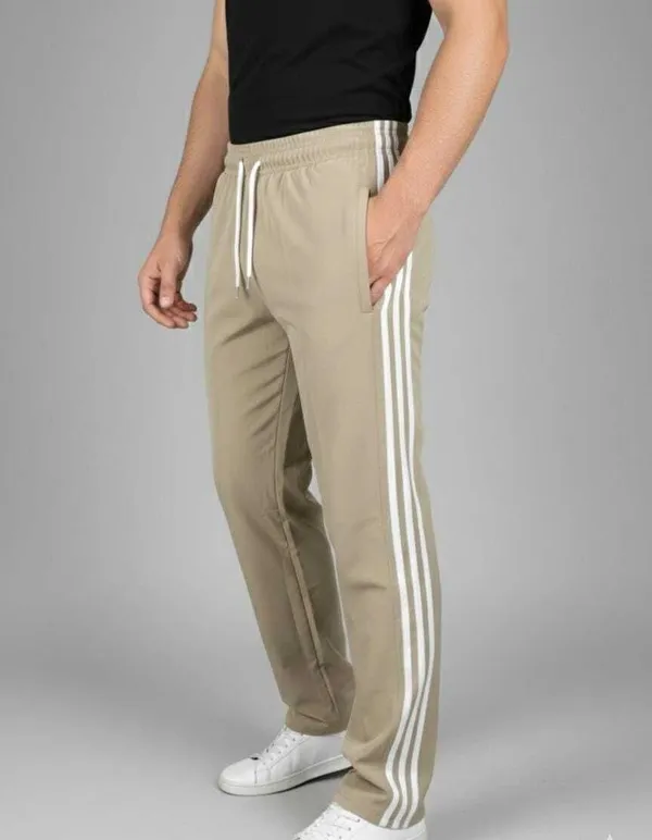 Cream_Solid_Striped_Track_Pants_For_Men