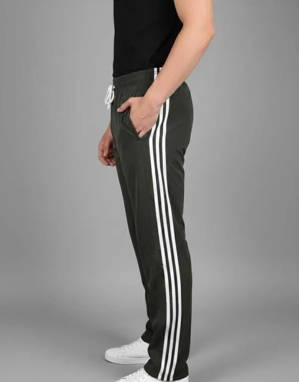 Olive_Solid_Striped_Track_Pants_For_Men