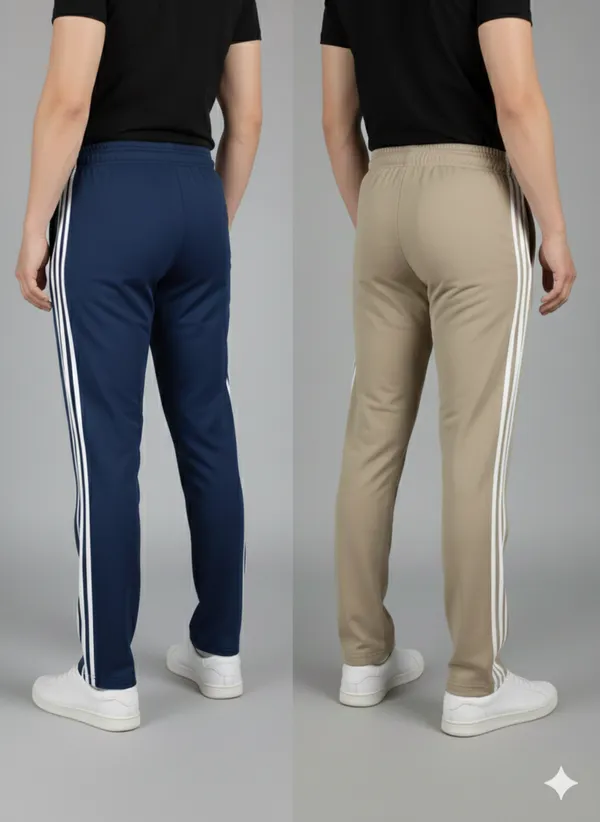 Pack_Of_2_-_Navy_Blue_And_Cream_Solid_Striped_Track_Pants_For_Men