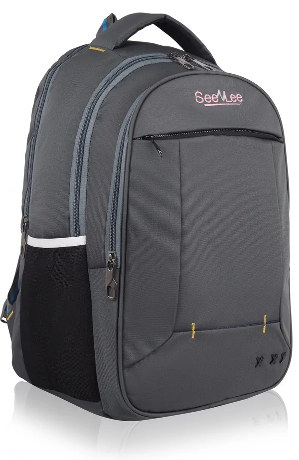 Grey_Premium_Pu_&_Polyester_Backpack_For_Men_&_Women