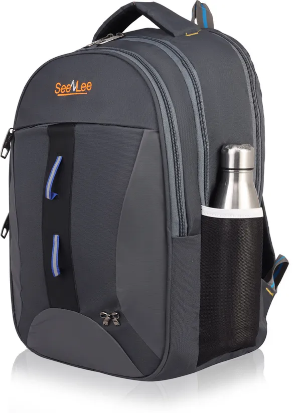 Grey_Premium_Pu_&_Polyester_Backpack_For_Men_&_Women